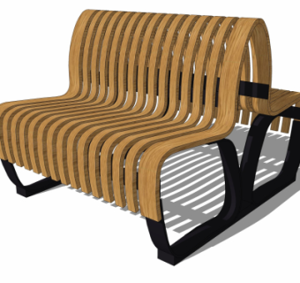 现代户外公用椅su模型