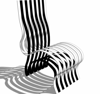 现代户外公用椅su模型