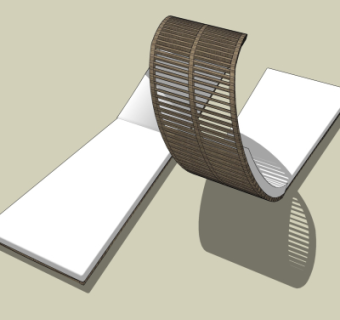 现代户外躺椅su模型