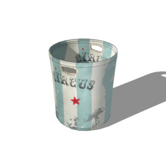 美式垃圾桶su模型