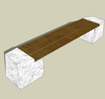 现代户外公用椅su模型