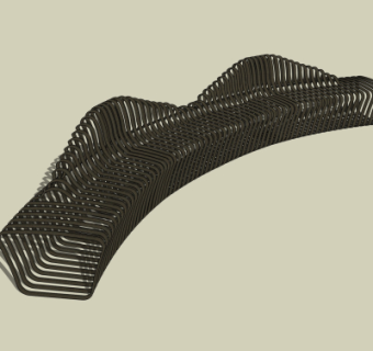 现代户外公用椅su模型