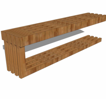 自然风户外公用椅su模型