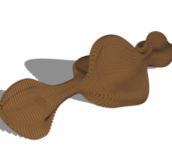 现代户外公用椅su模型