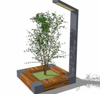 现代户外公用椅su模型