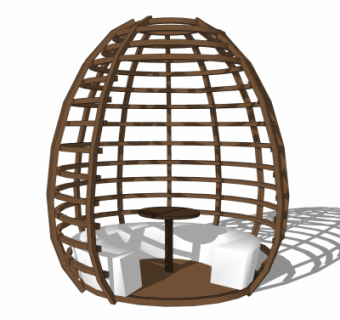 现代户外公用椅su模型