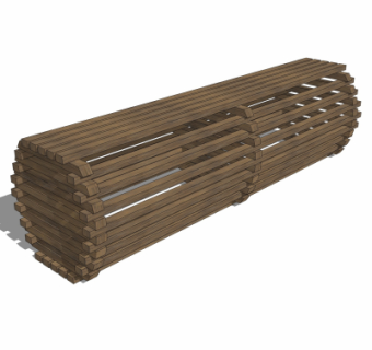 自然风户外公用椅su模型