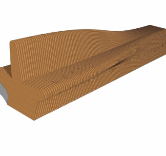 现代户外公用椅su模型