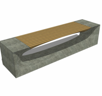 现代户外公用椅su模型