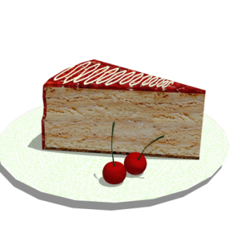 现代蛋糕su模型