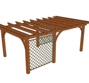 现代实木廊架su模型