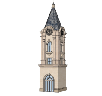 欧式塔楼免费su模型