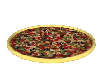 现代披萨食物su模型
