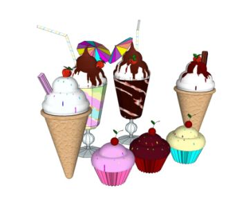 现代甜筒su模型