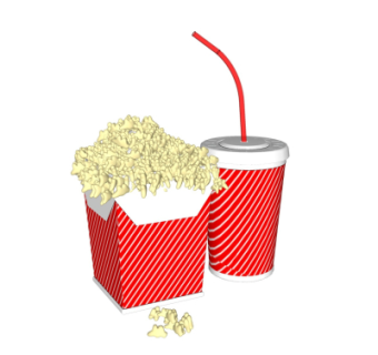 现代爆米花饮料su模型