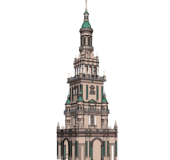 欧式教堂su模型