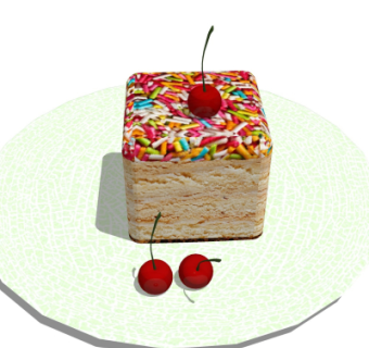 现代蛋糕su模型