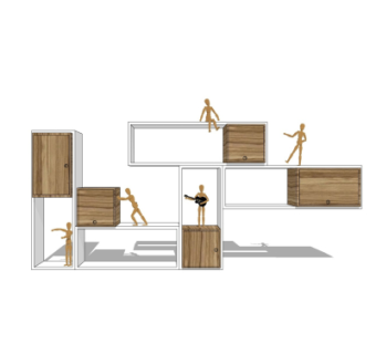 现代装饰柜su模型