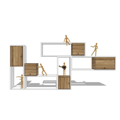 现代装饰柜su模型