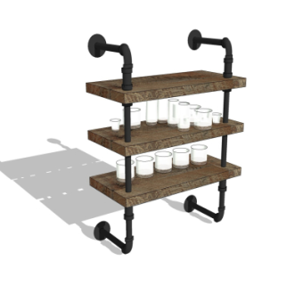 工业风壁柜su模型