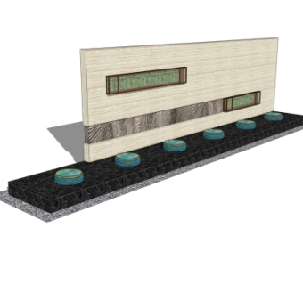 中式景观墙园艺小品su模型