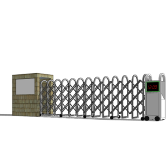 现代自动伸缩门su模型