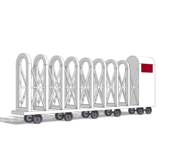 现代自动伸缩门su模型