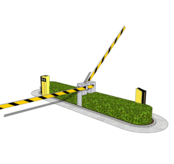 现代车行道栏杆su模型