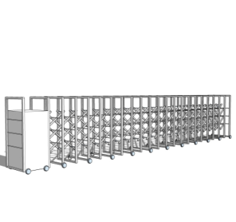 现代自动伸缩门su模型