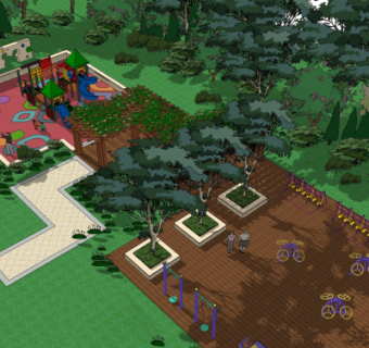 现代公园景观su模型