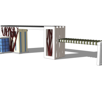 现代大门入口免费su模型