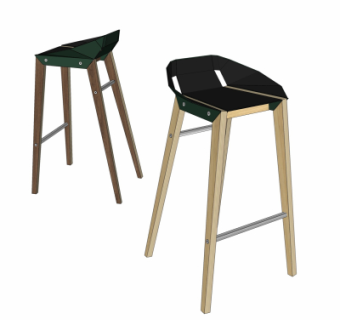 北欧吧椅su模型