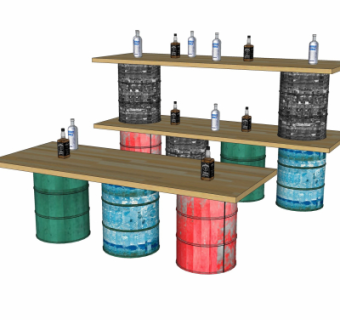 工业风吧台su模型