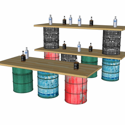 工业风吧台su模型