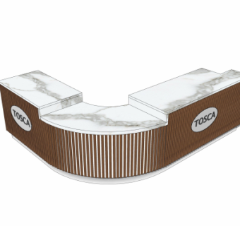 现代吧台su模型