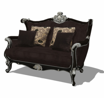 欧式双人沙发su模型
