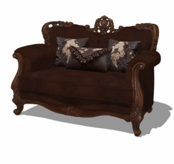 欧式双人沙发su模型