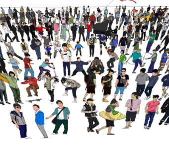 现代人物su模型