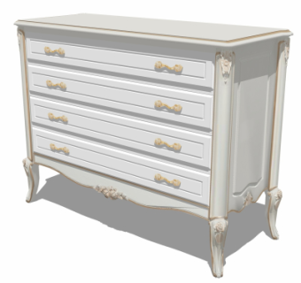 欧式雕花边柜斗柜su模型