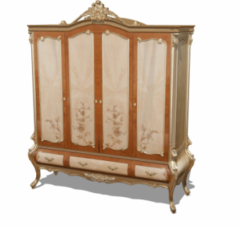 欧式雕花衣柜su模型