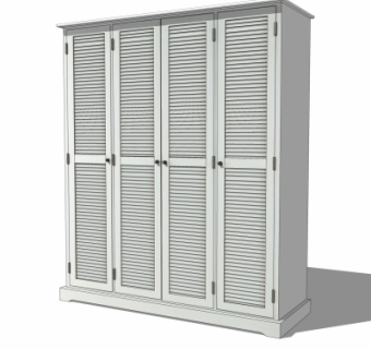 简欧衣柜su模型