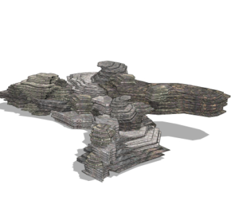 自然风假山su模型