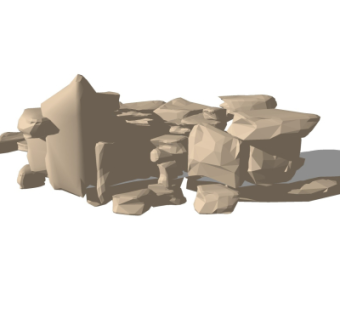 自然风假山su模型