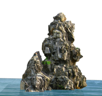 现代假山太湖石su模型