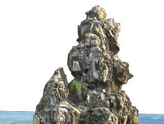 现代假山太湖石su模型