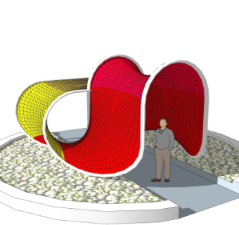 现代异形廊架su模型