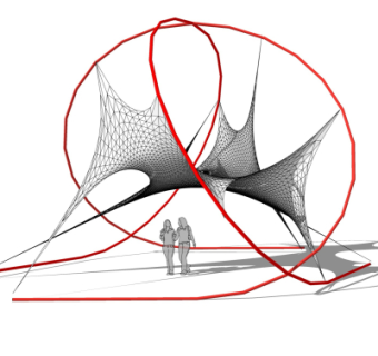 现代张拉膜雨棚su模型