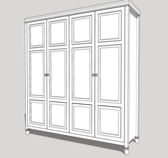 简欧衣柜su模型