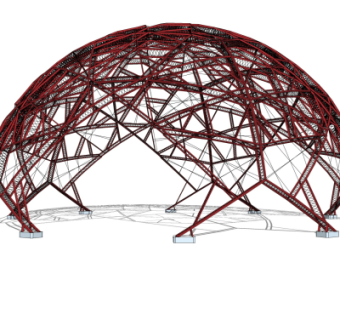 现代钢结构建筑su模型