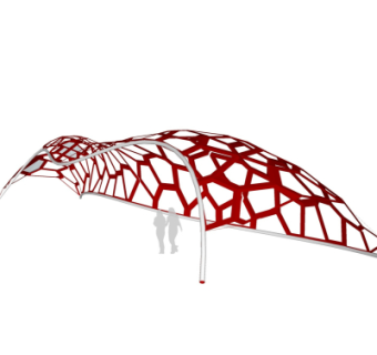 现代廊架su模型